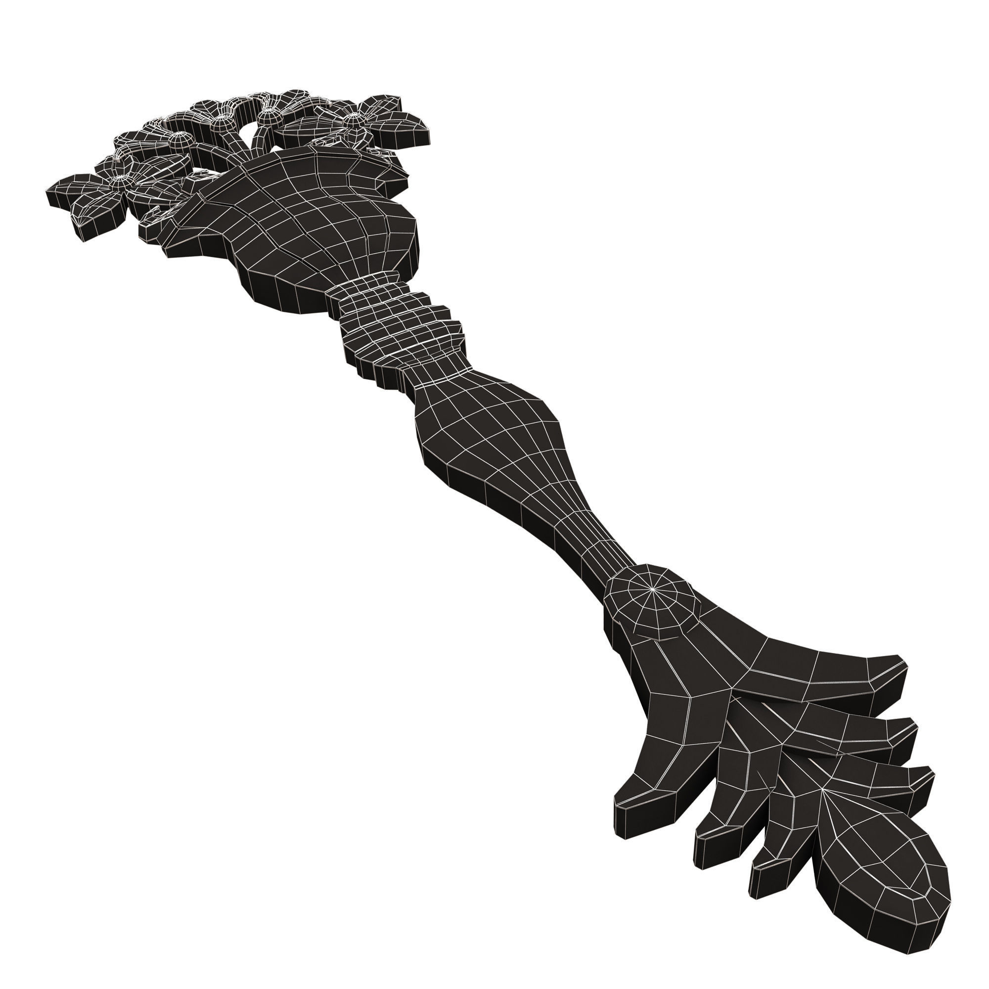 Carved Flower Decor 03 Low-poly 3D model_17