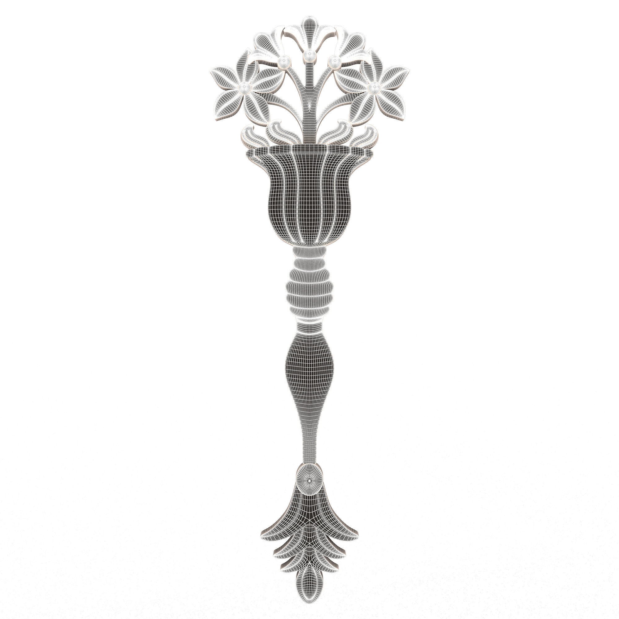 Carved Flower Decor 03 Low-poly 3D model_6
