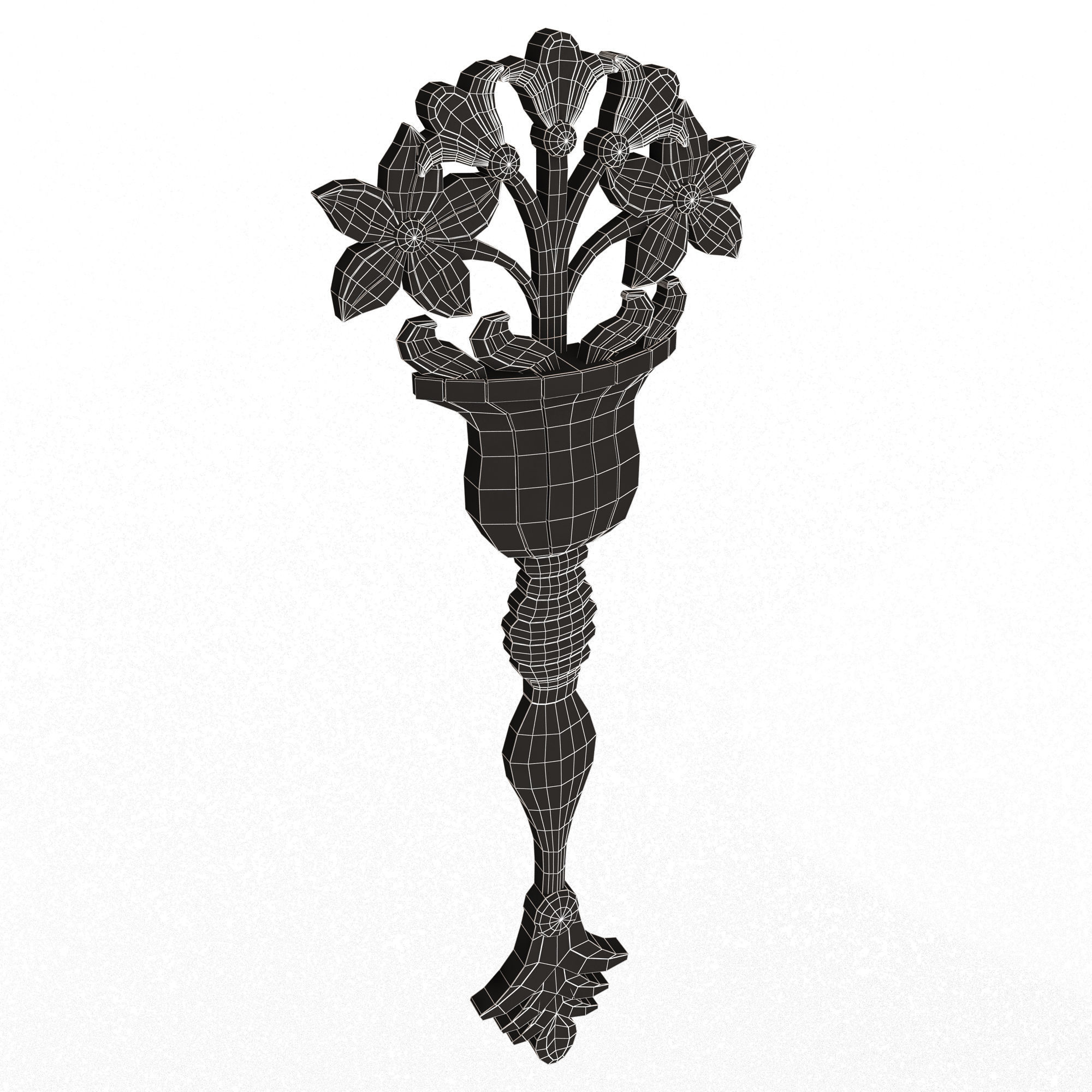 Carved Flower Decor 03 Low-poly 3D model_13
