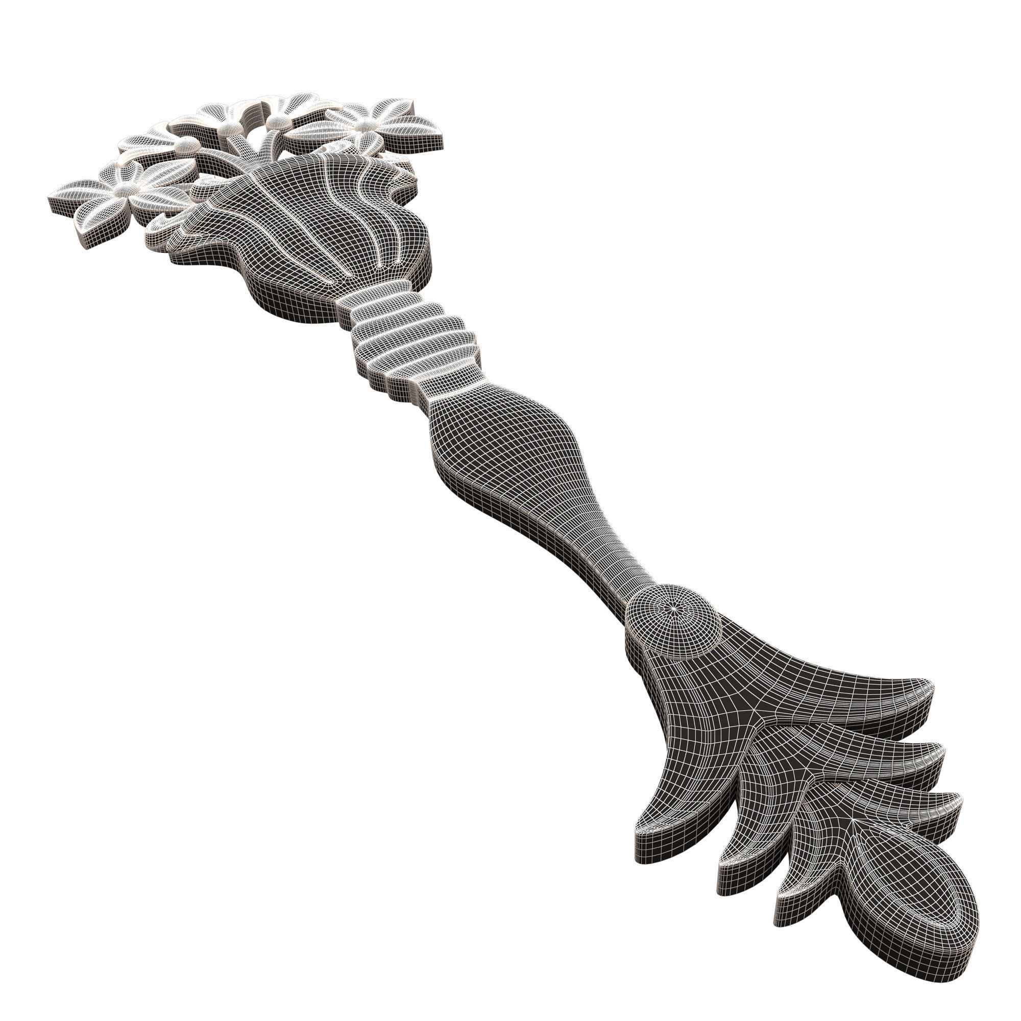 Carved Flower Decor 03 Low-poly 3D model_11