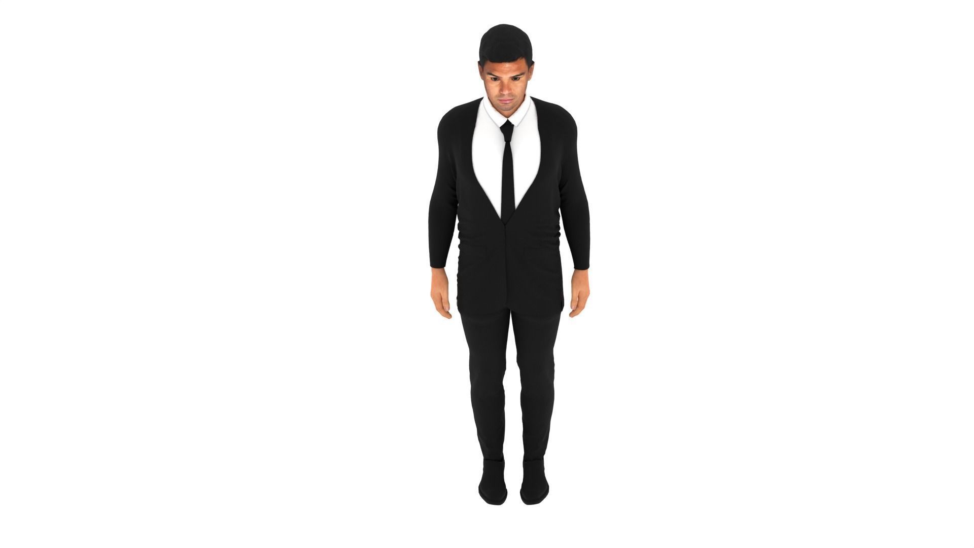 Casemiro man in tuxedo Low-poly 3D model_5