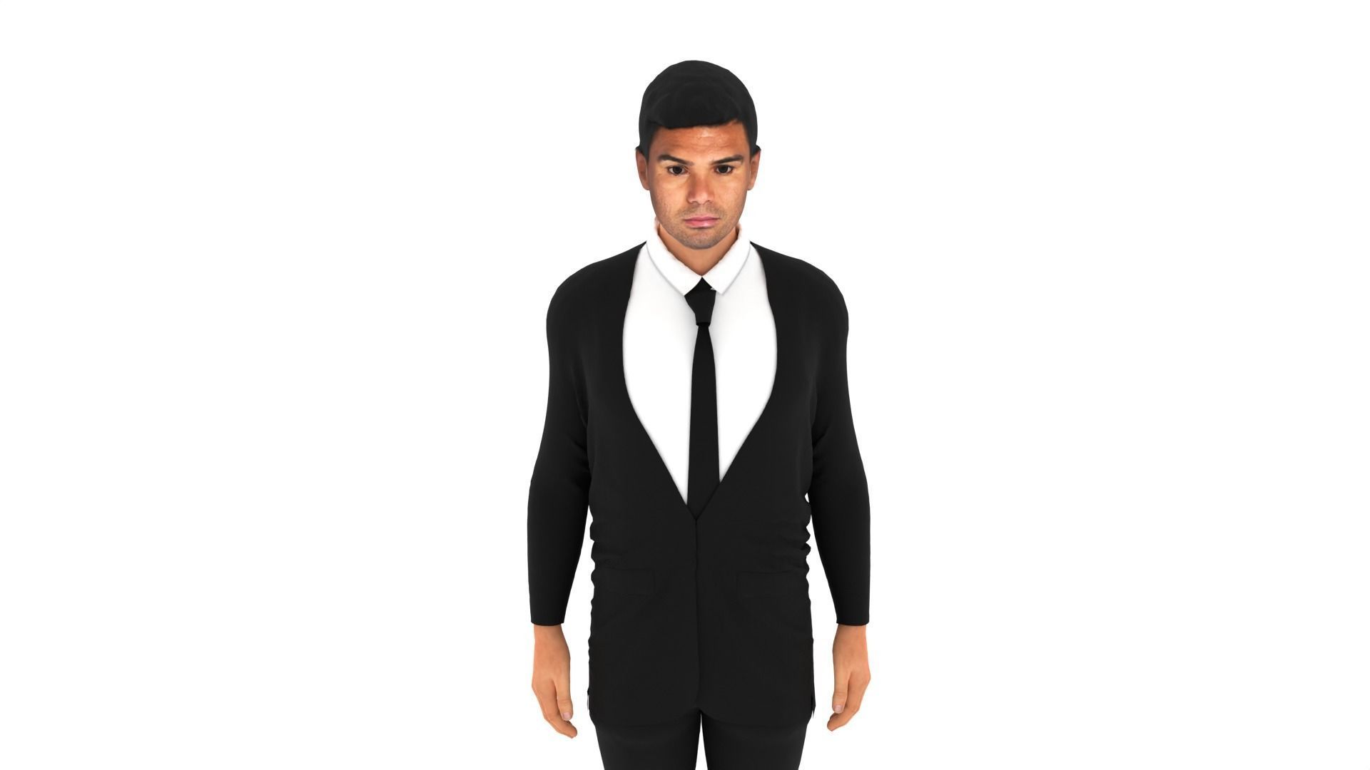 Casemiro man in tuxedo Low-poly 3D model_1