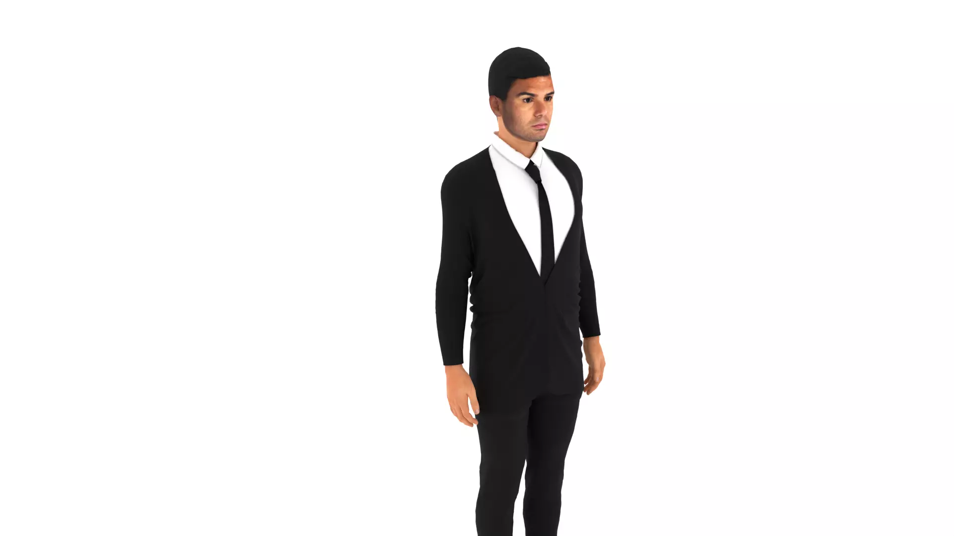 Casemiro man in tuxedo Low-poly 3D model_0