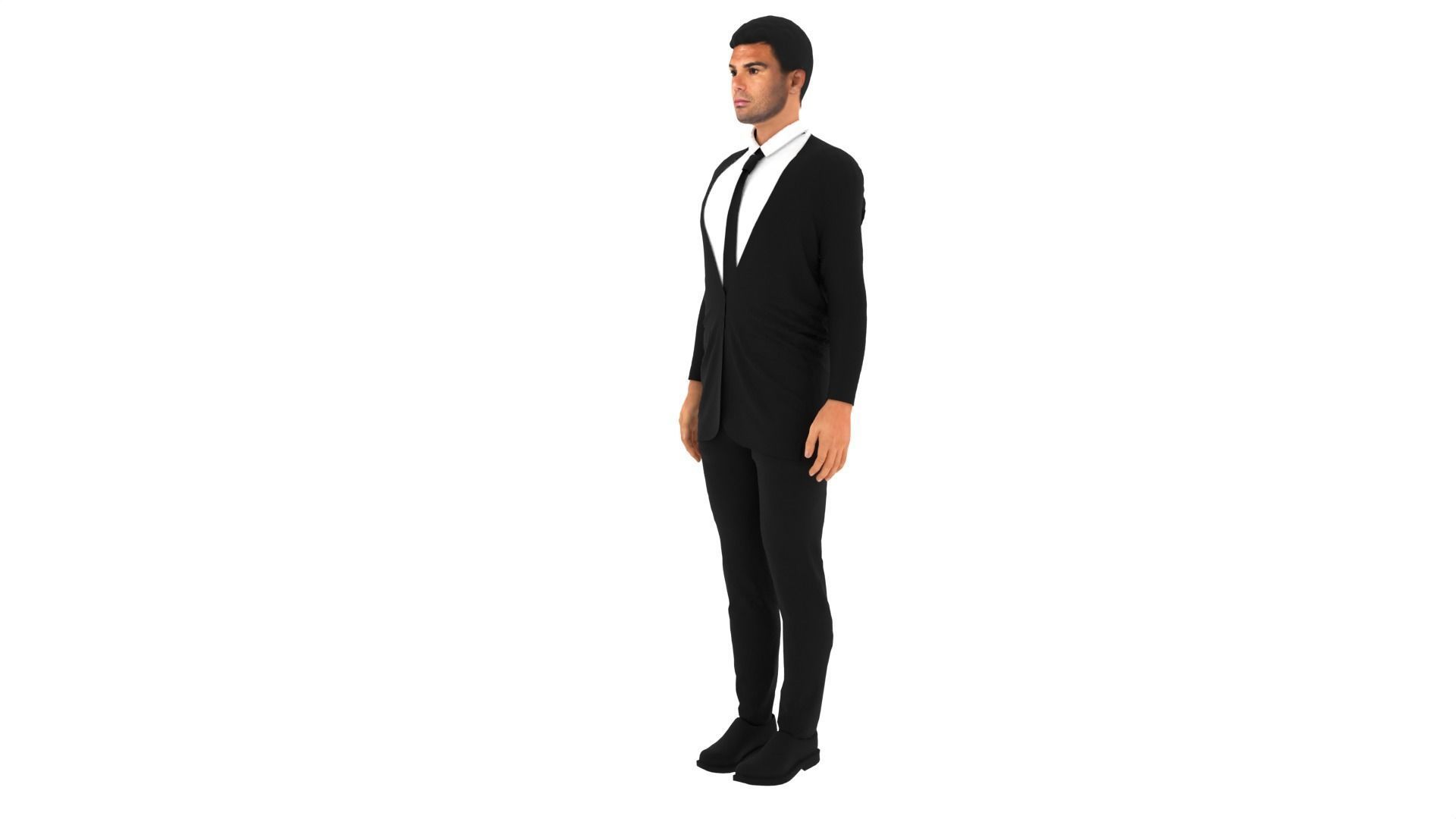 Casemiro man in tuxedo Low-poly 3D model_4