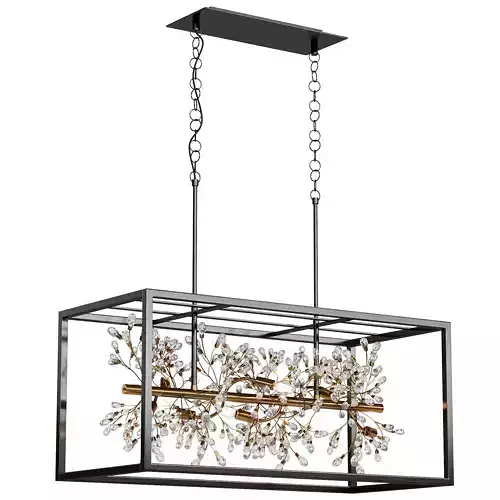 Carrine edison rectangular chandelier with crystals