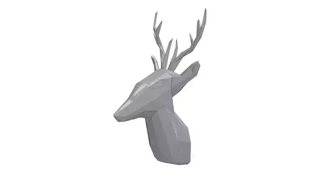 Low-Poly Wall Mounted Deer Head 3D print model