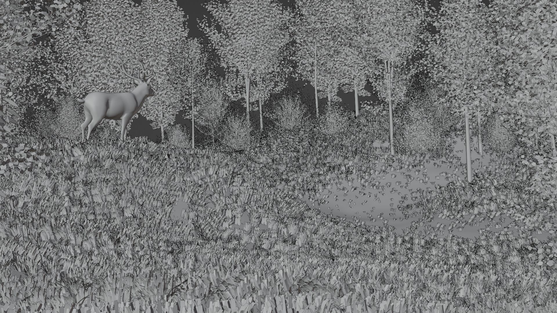 deer in the forest PBR 3D model_2