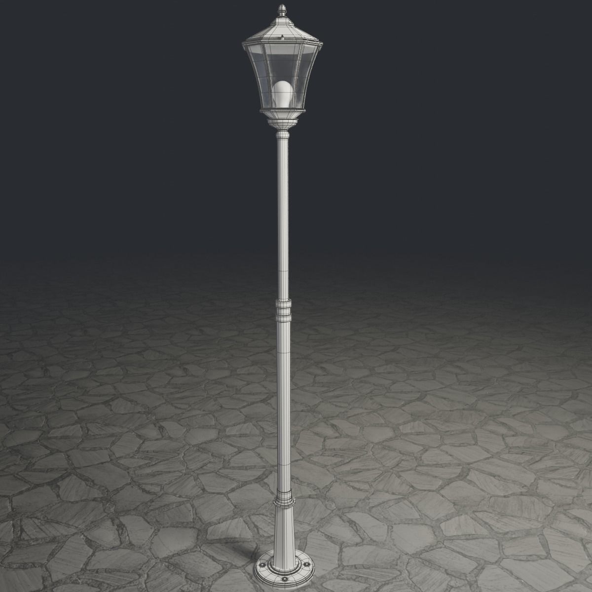 Standart Stret Lamp Free 3D model_5