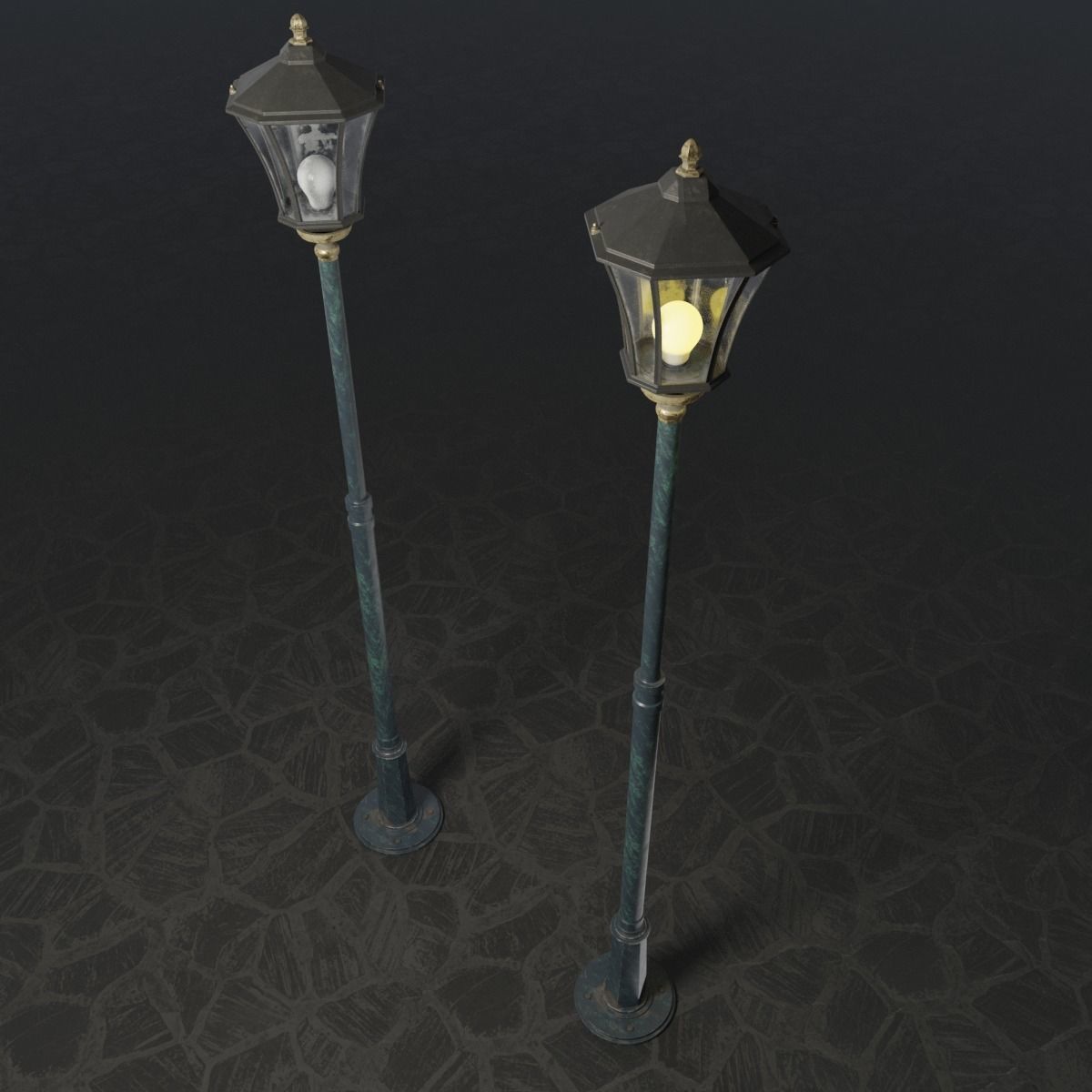 Standart Stret Lamp Free 3D model_3