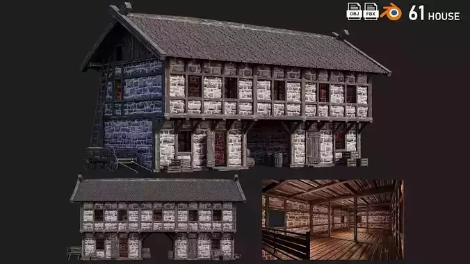 Old Medieval Building House 4K Textures GameReady 61