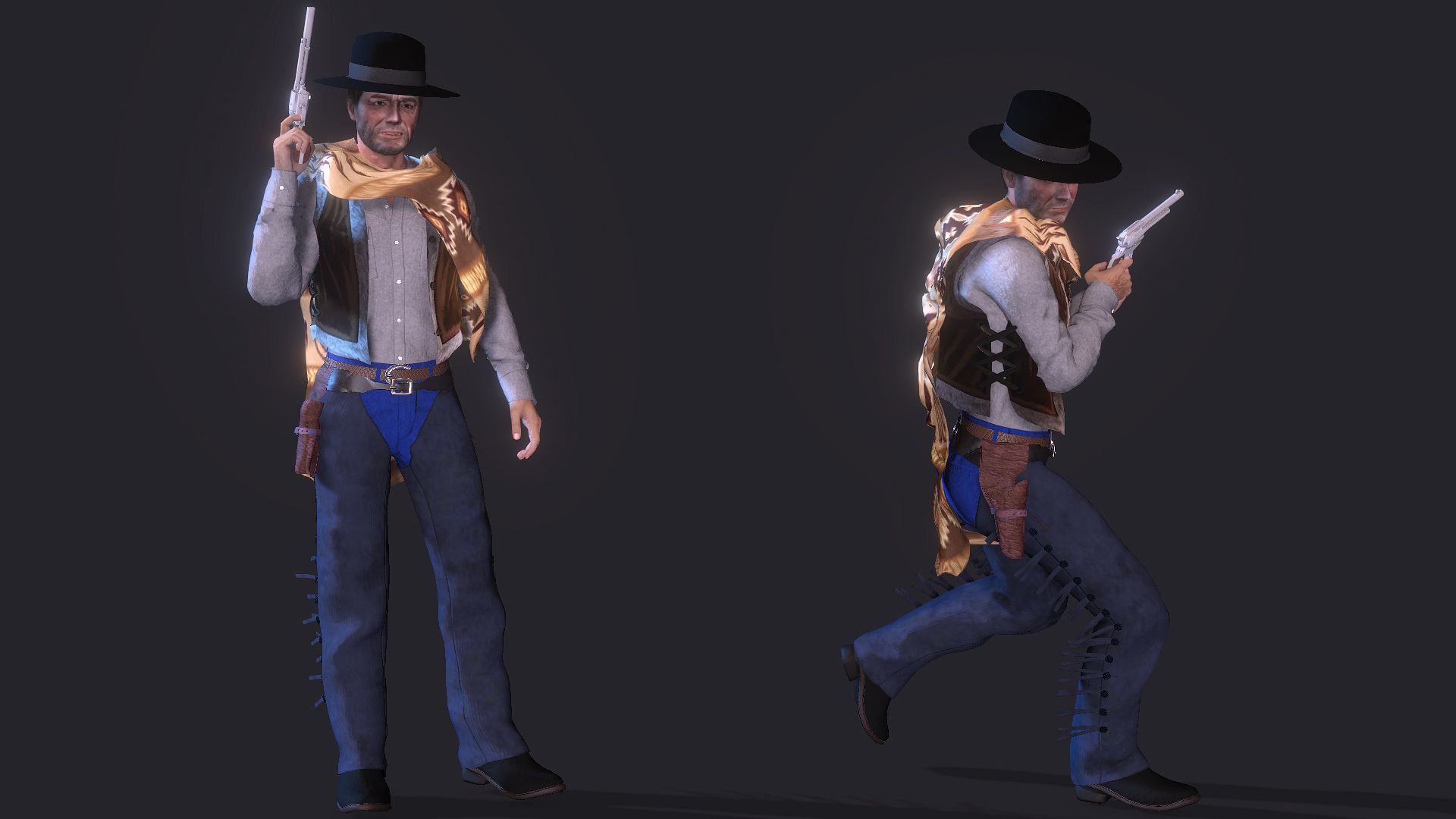 Cowboy High quality character full Rigged and Animated  3D model_8