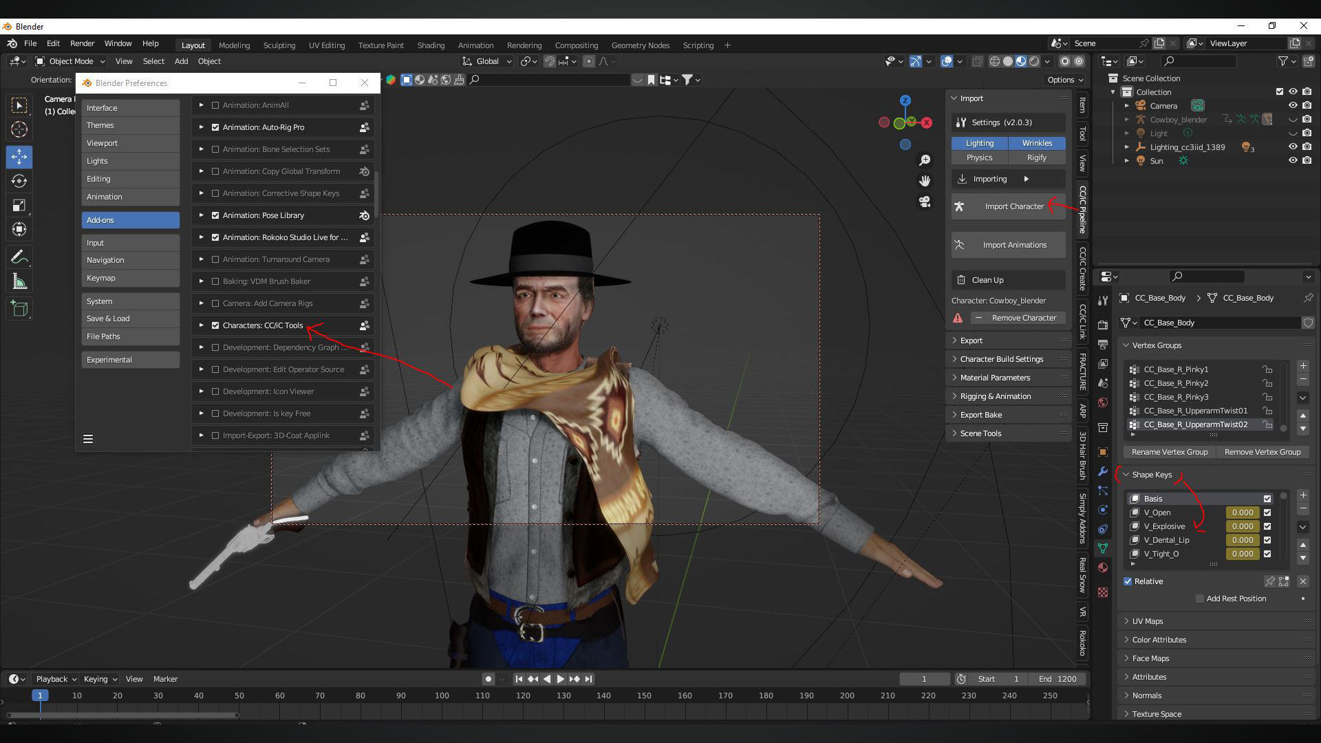 Cowboy High quality character full Rigged and Animated  3D model_3
