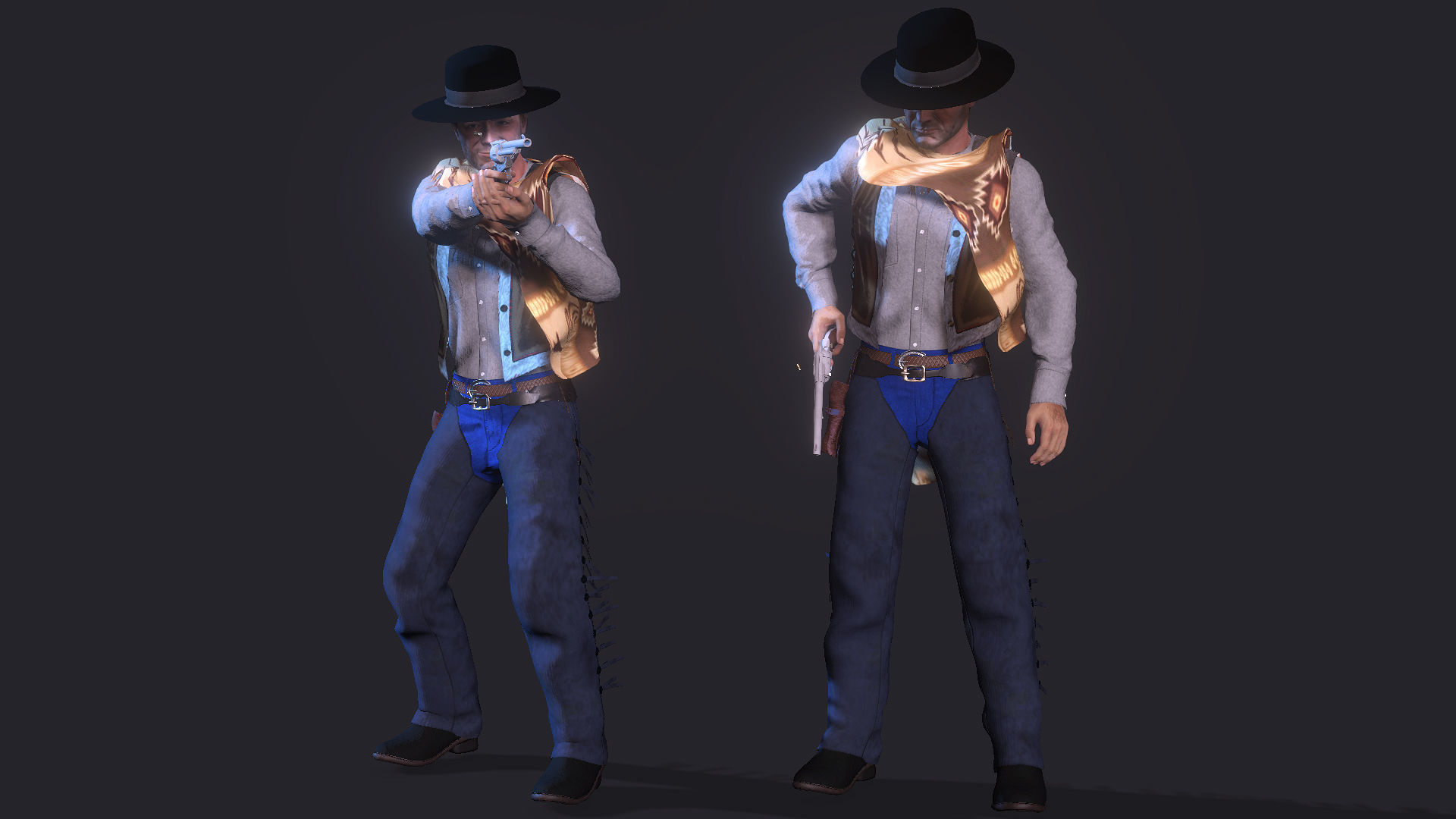 Cowboy High quality character full Rigged and Animated  3D model_6