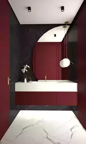 Bathroom modern with marble tiles