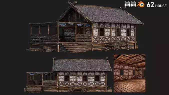 Old Medieval Building House 4K Textures GameReady 62