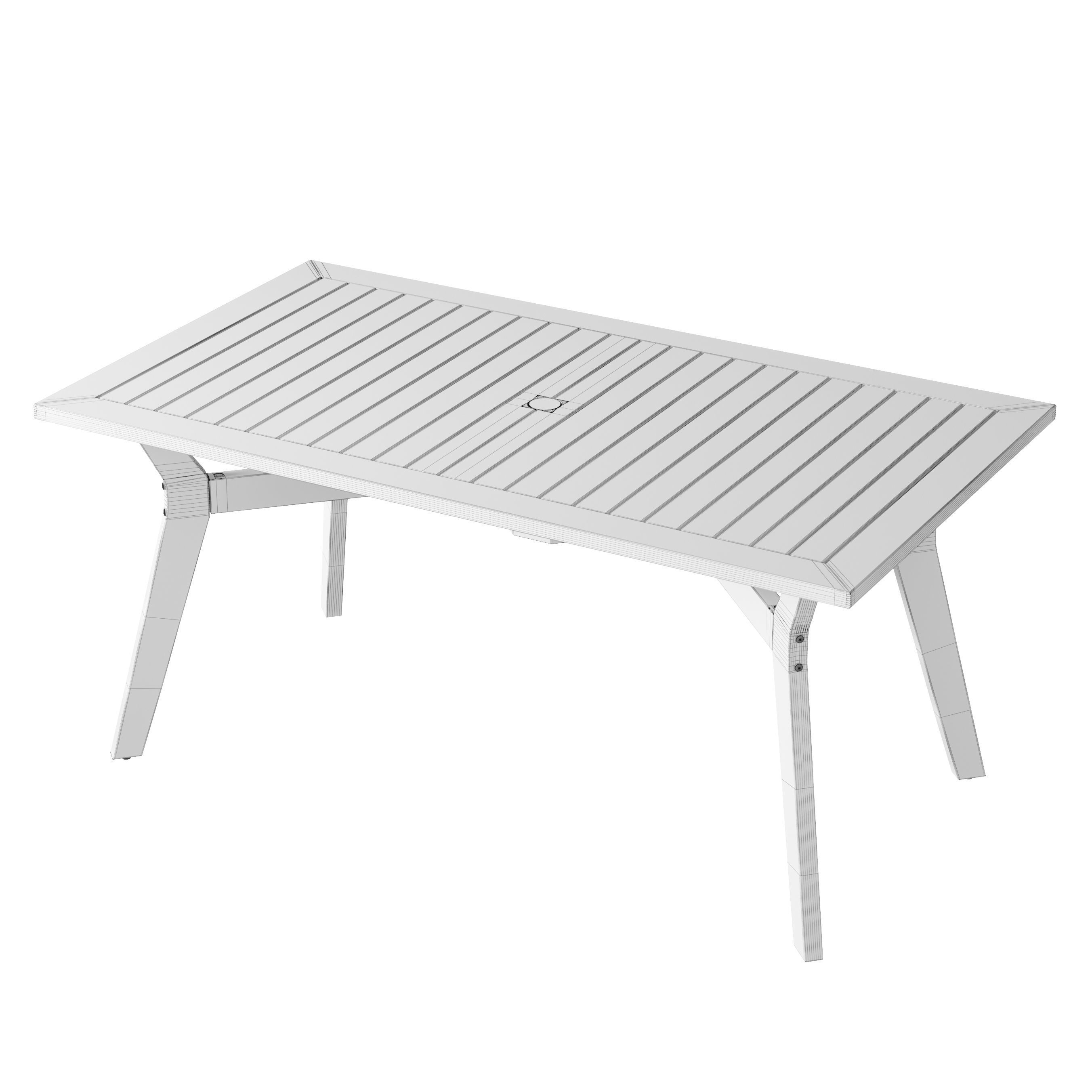 OVE Quinn 7 Piece Dining Set Table 3D model_7