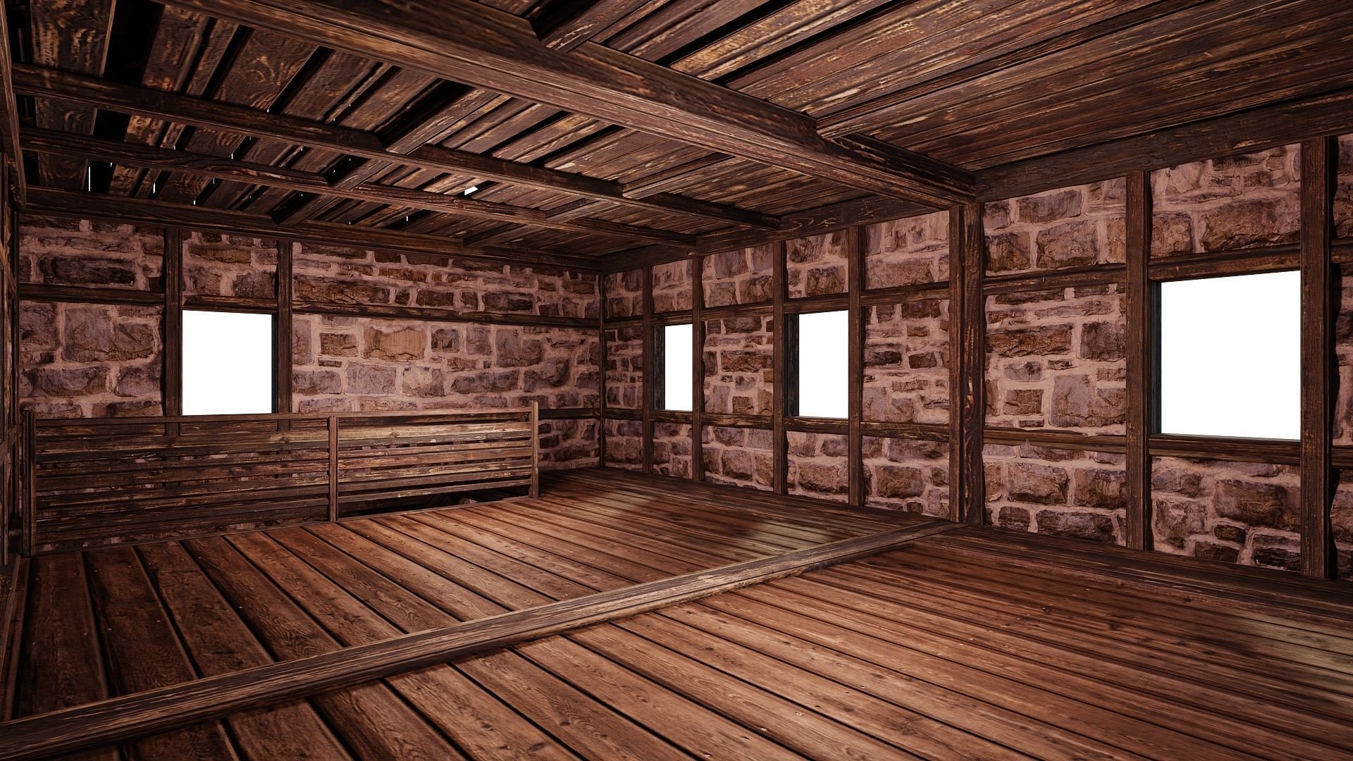 Old Medieval Building House 4K Textures GameReady 63 Low-poly 3D model_5