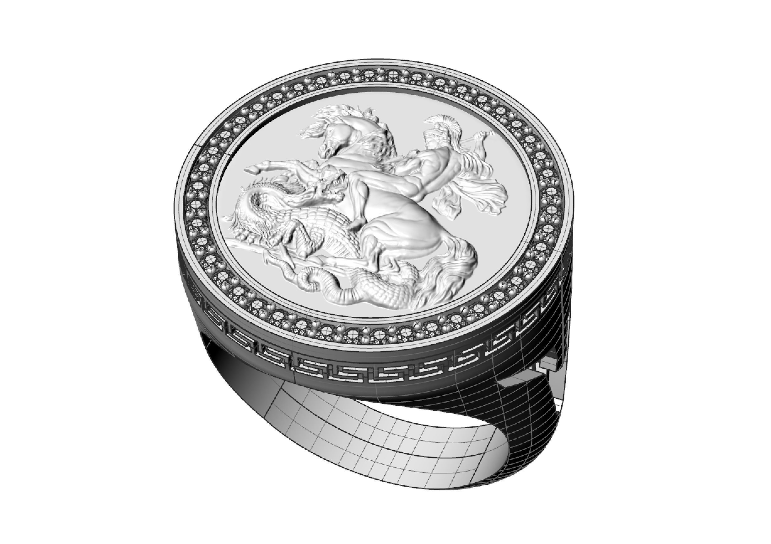 Sovereign ring high poly 3D print model 3D print model_2