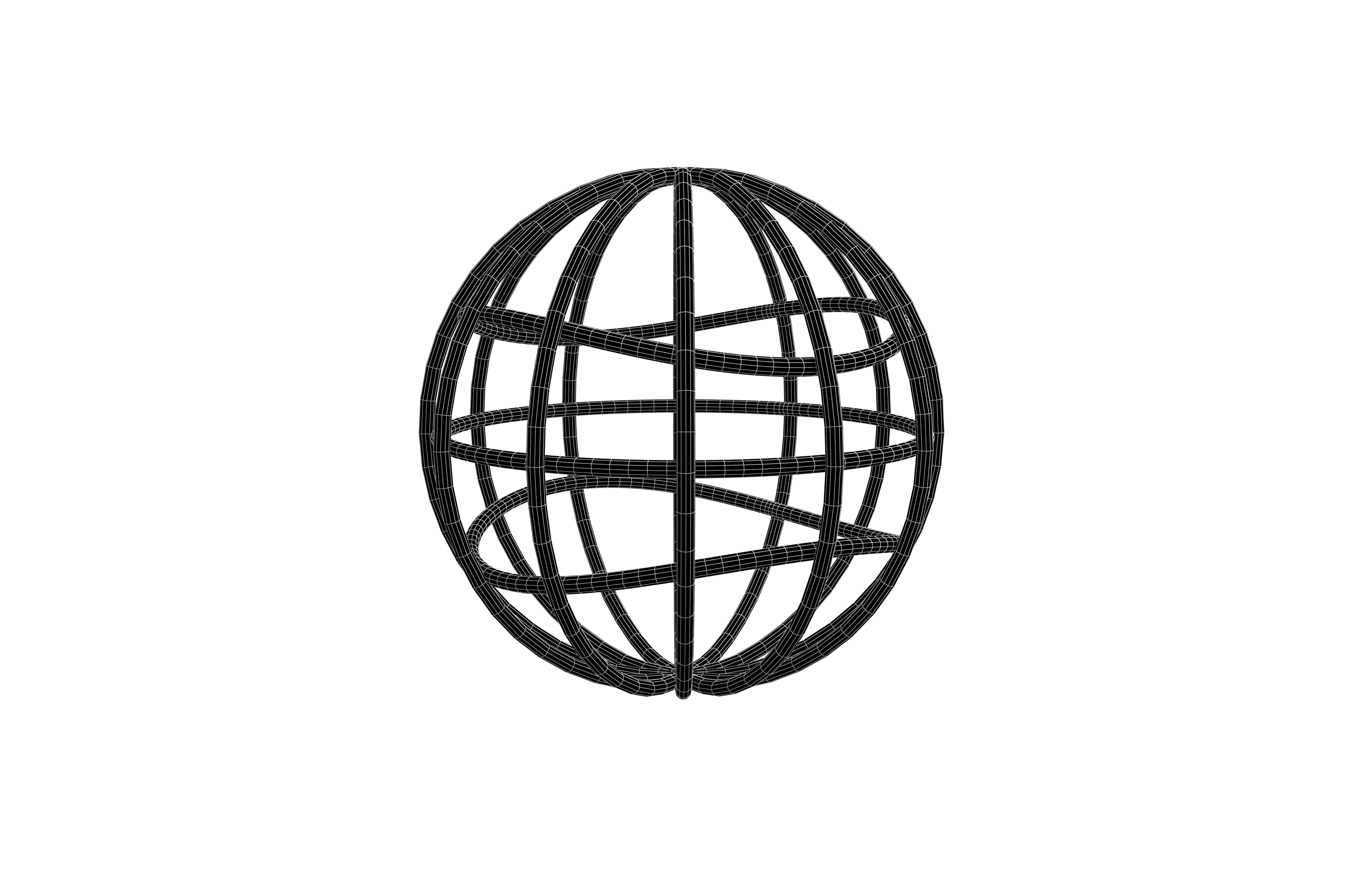 IOS 5 1 Globe with Meridians v1 001 Low-poly 3D model_5