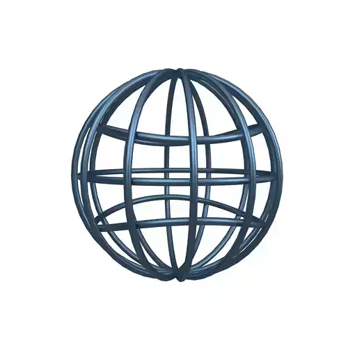 IOS 5 1 Globe with Meridians v1 002 Low-poly 3D model