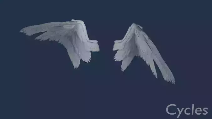 Wings cycles angel Low-poly 3D model