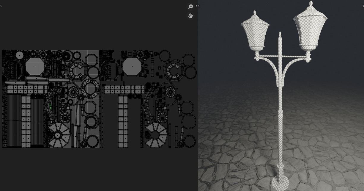 Standart Street Lamp whith double stand 3D model_7