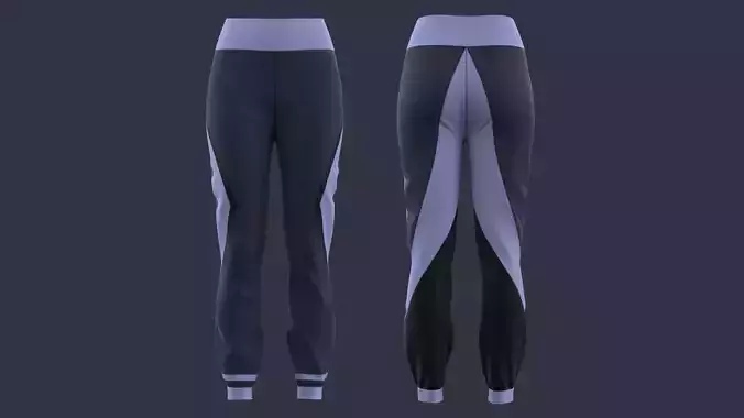 Sweatpants Sporty Rib Attached Waist Sweatpants