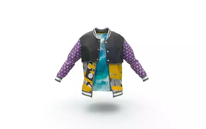 Bomber jacket with abstract design