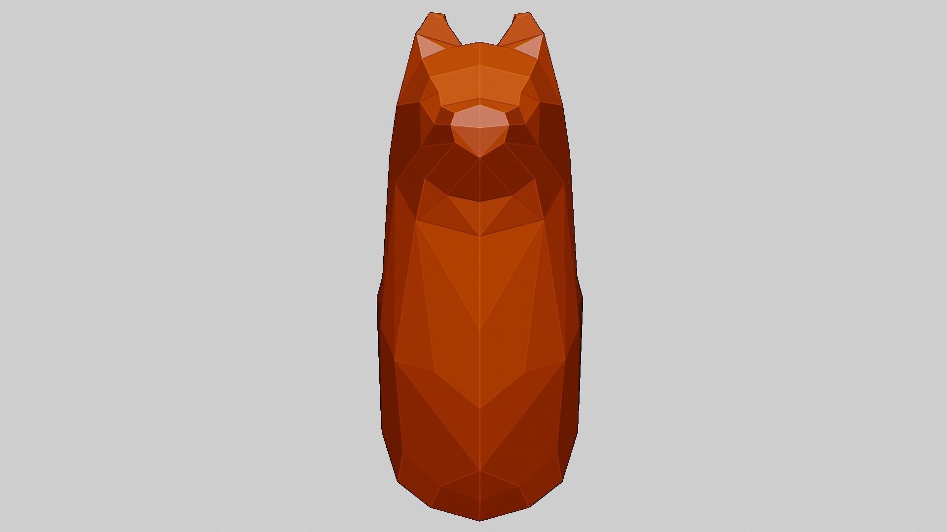 Low-Poly Wall Mounted Wolf Head 3D print model_15