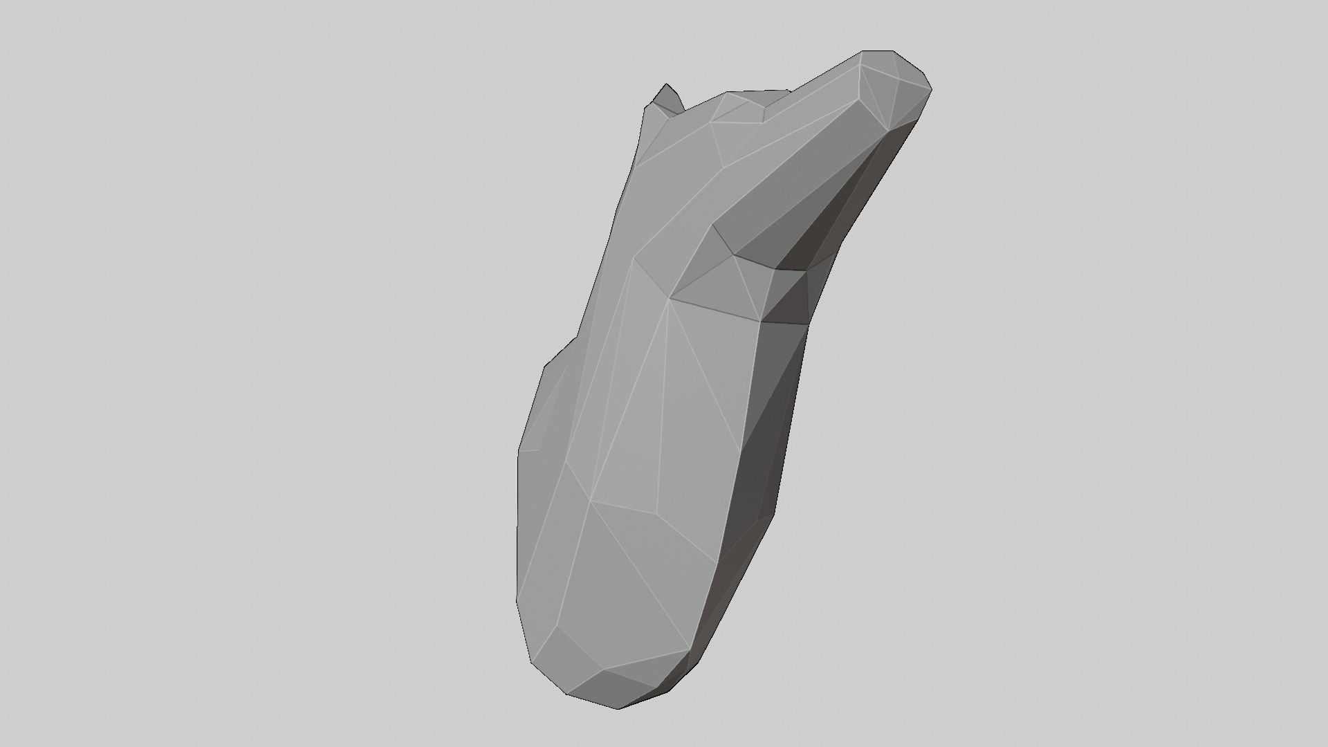 Low-Poly Wall Mounted Wolf Head 3D print model_8