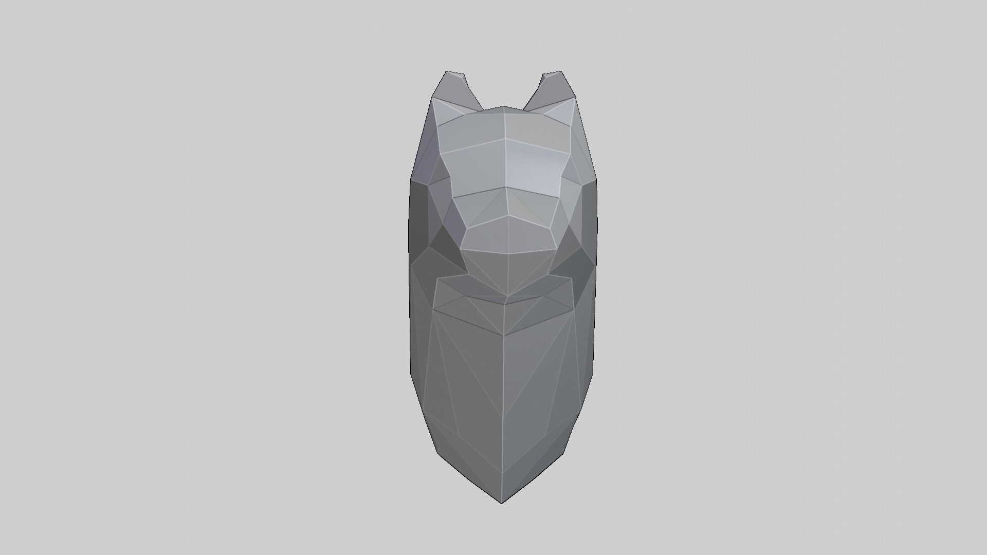 Low-Poly Wall Mounted Wolf Head 3D print model_1
