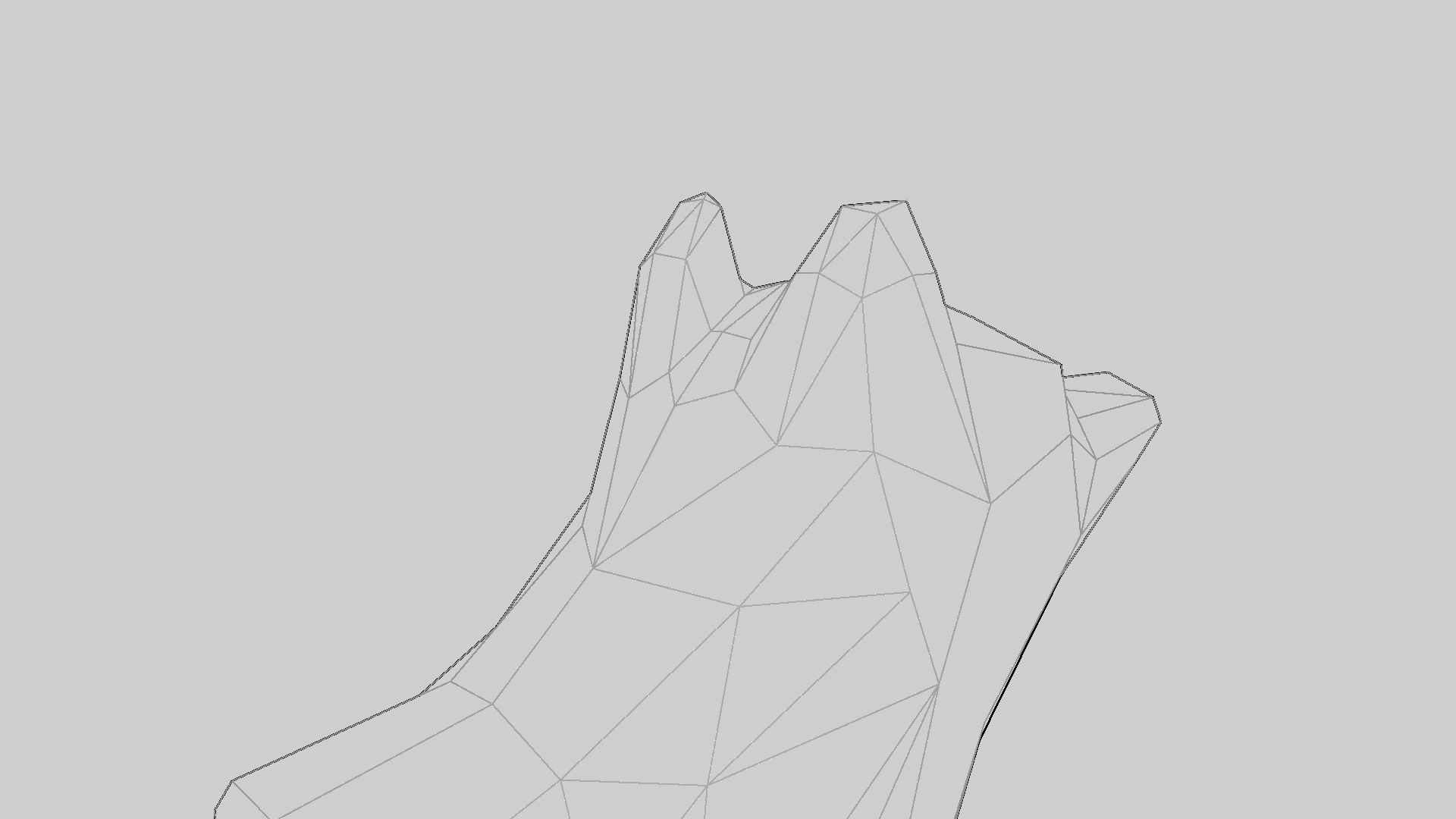 Low-Poly Wall Mounted Wolf Head 3D print model_22