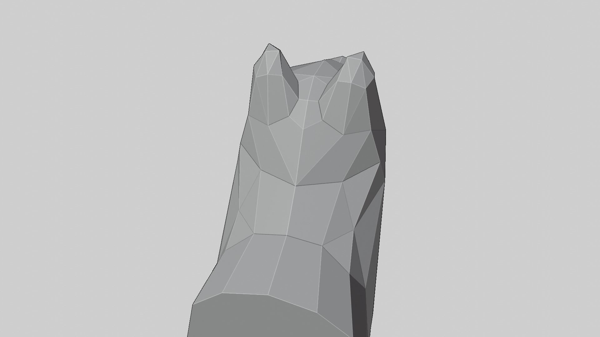 Low-Poly Wall Mounted Wolf Head 3D print model_11