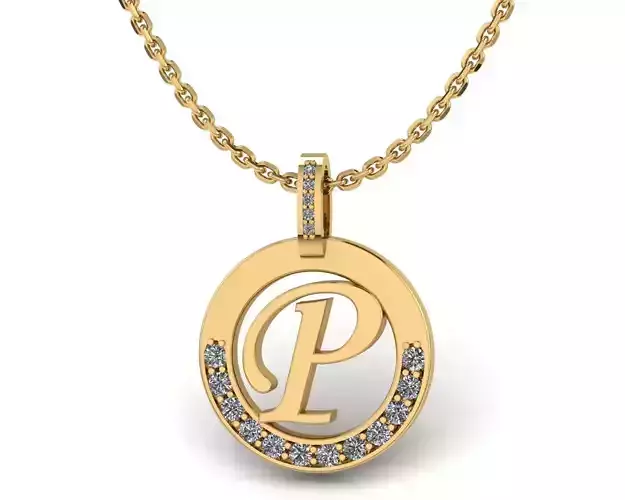 P Letter Pendant 3D print model