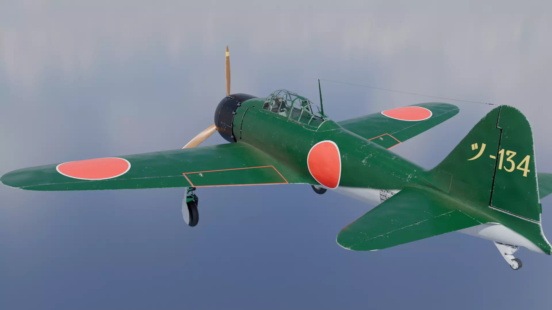 Mitsubishi A6M5 Reisen - Zero 3D model