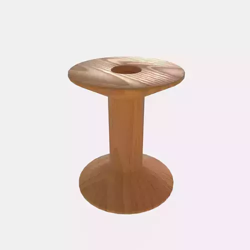 wooden spool for thread Free low-poly 3D model