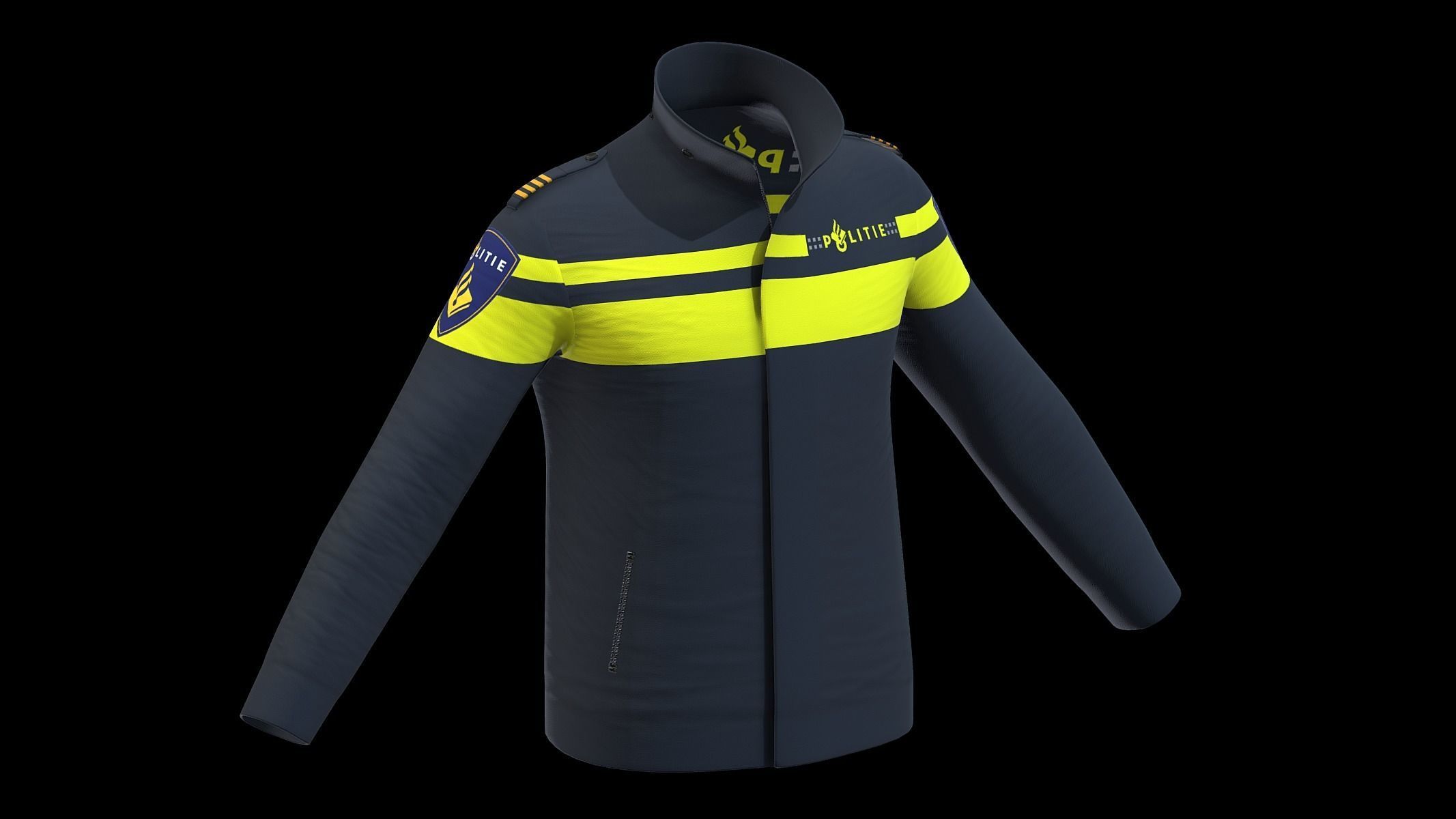 Dutch police jacket Low Poly PBR Realistic Low-poly 3D model_2
