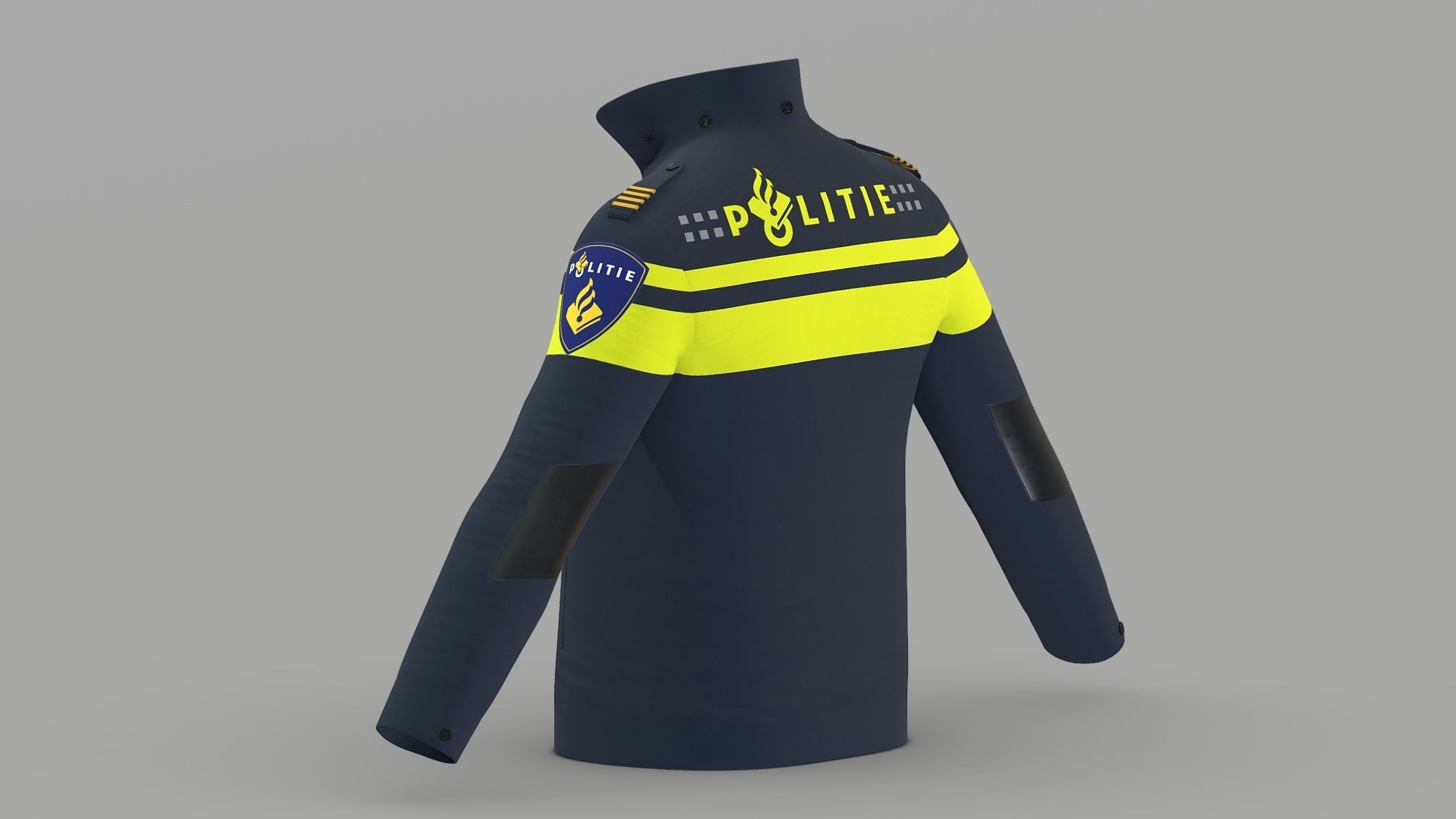 Dutch police jacket Low Poly PBR Realistic Low-poly 3D model_5