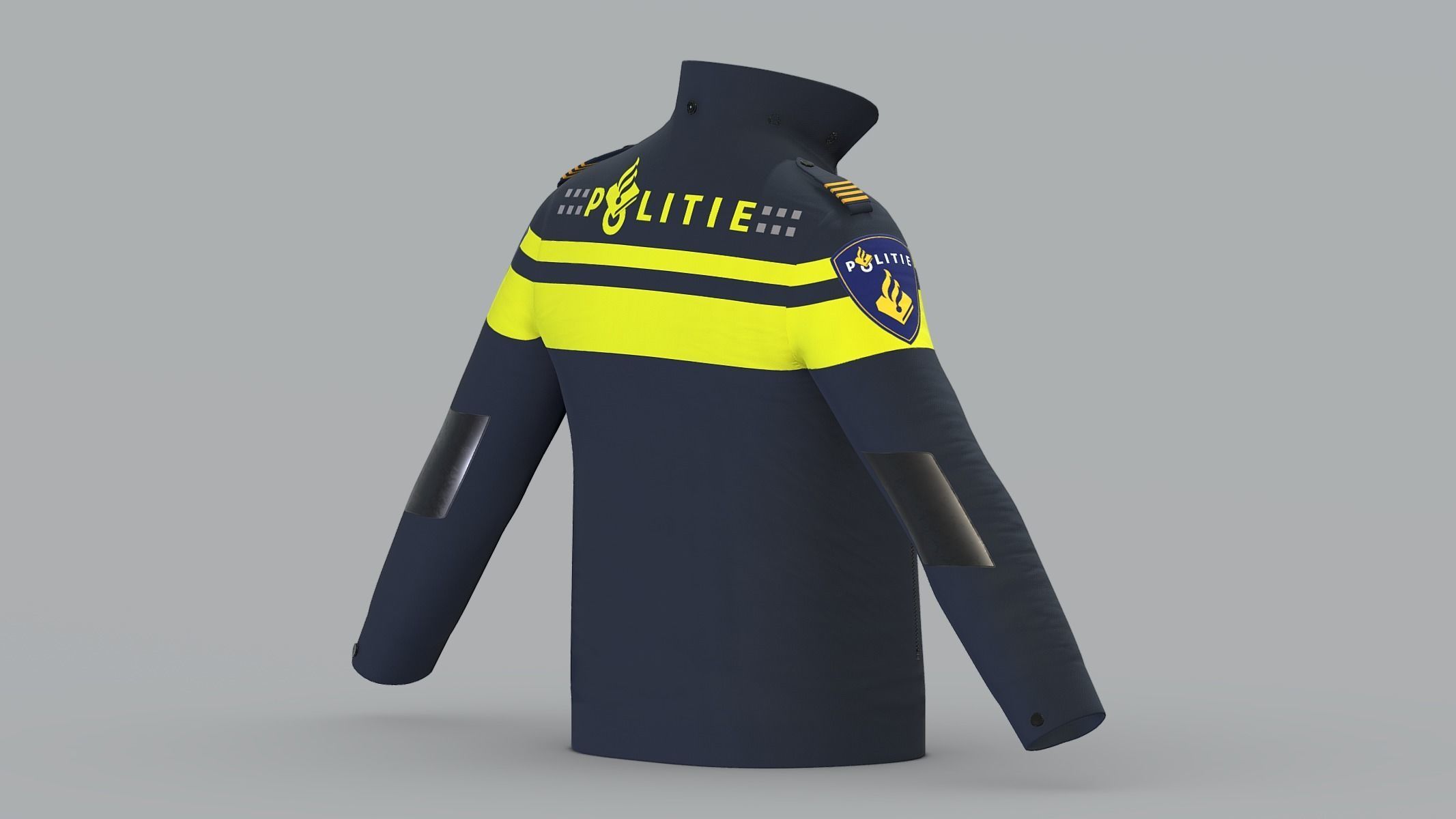 Dutch police jacket Low Poly PBR Realistic Low-poly 3D model_3
