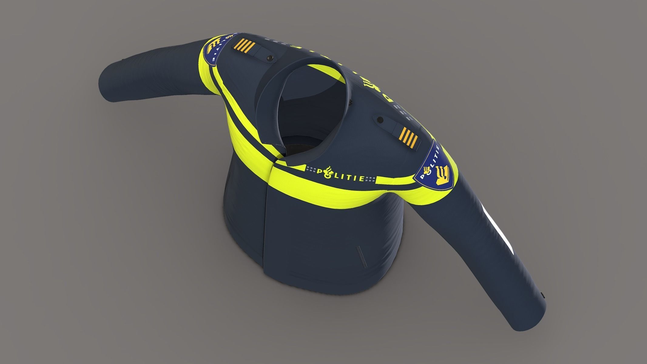 Dutch police jacket Low Poly PBR Realistic Low-poly 3D model_6