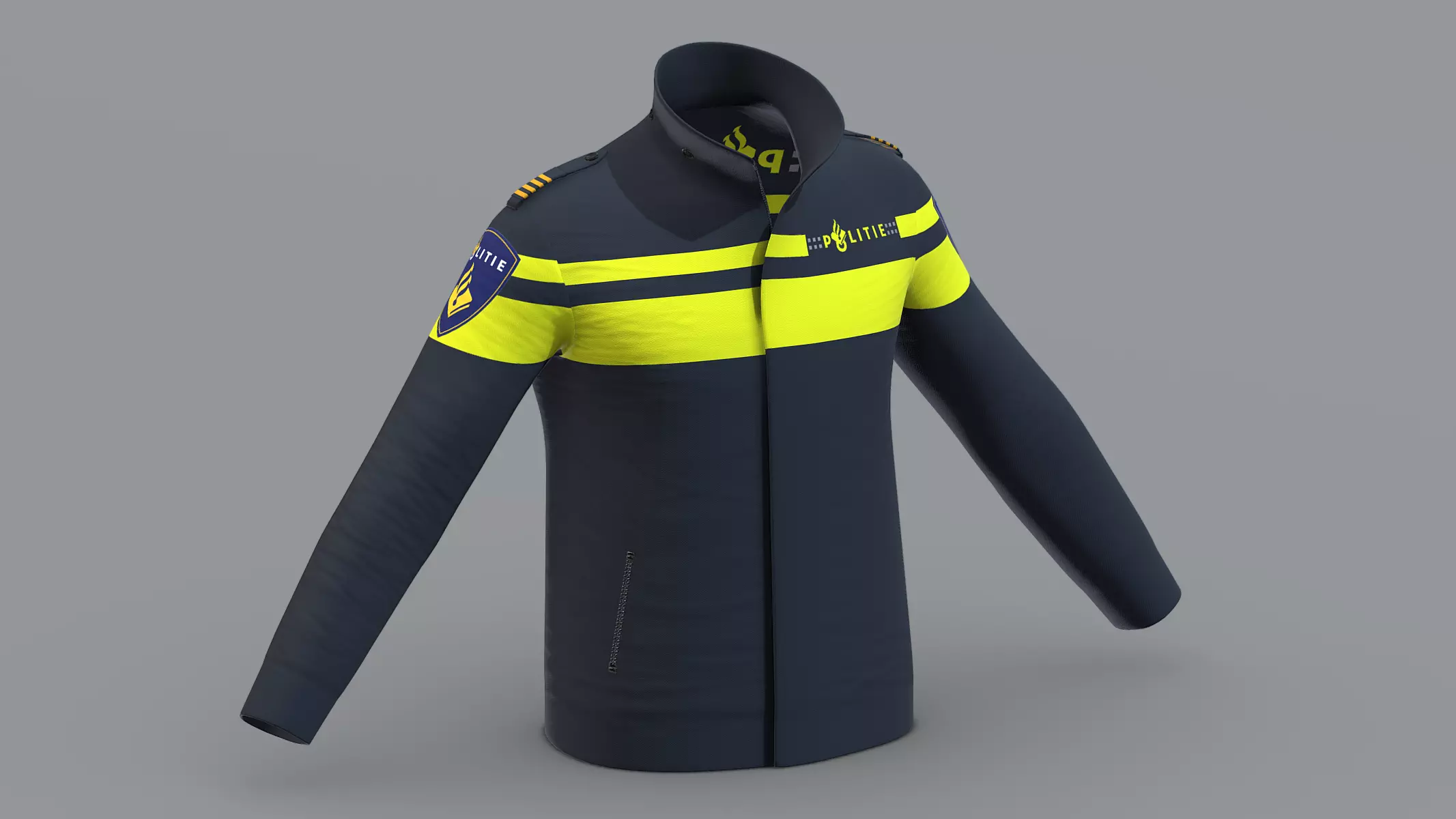 Dutch police jacket Low Poly PBR Realistic Low-poly 3D model_0