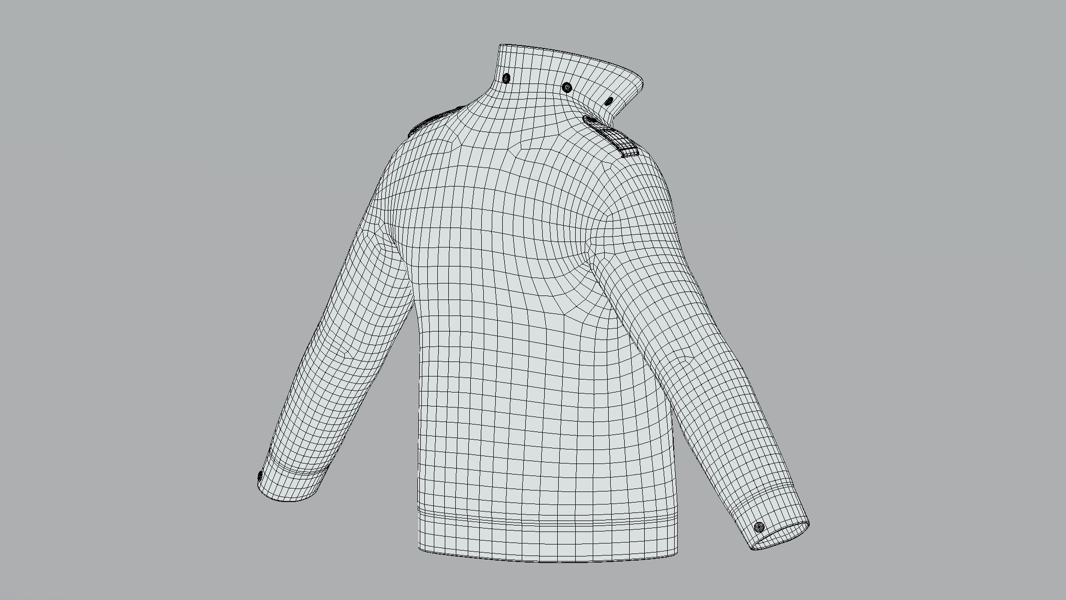 Dutch police jacket Low Poly PBR Realistic Low-poly 3D model_4