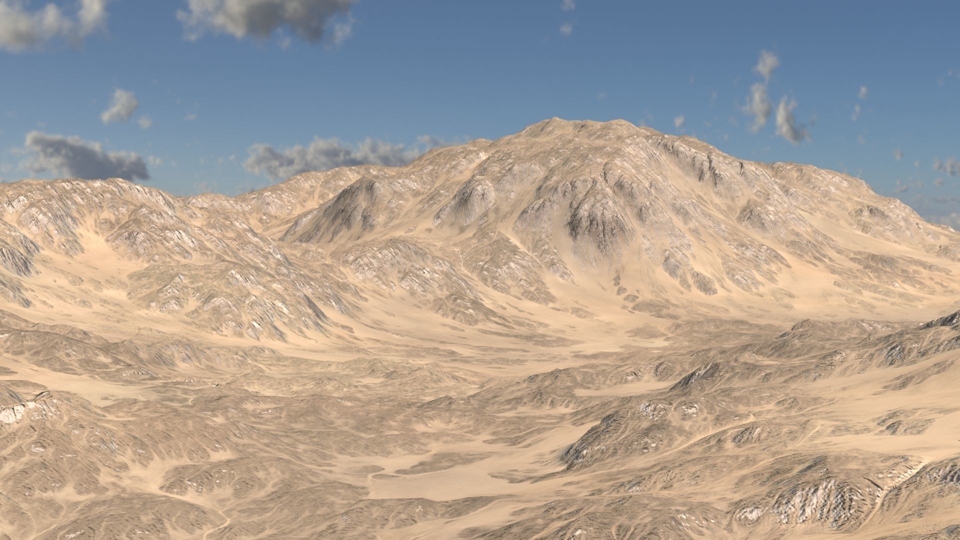 Desert landscape 01 Low-poly 3D model_4
