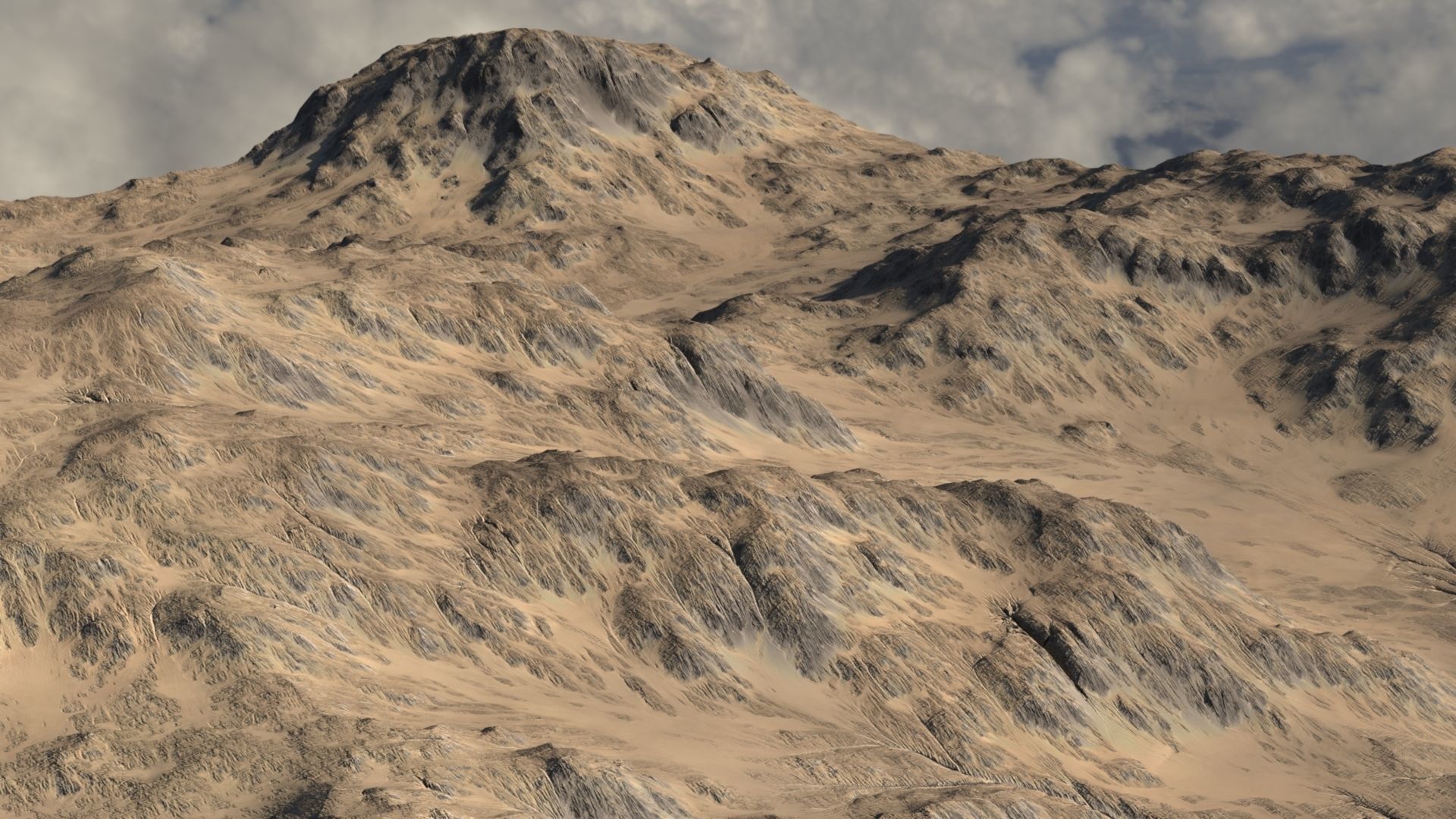 Desert landscape 01 Low-poly 3D model_2