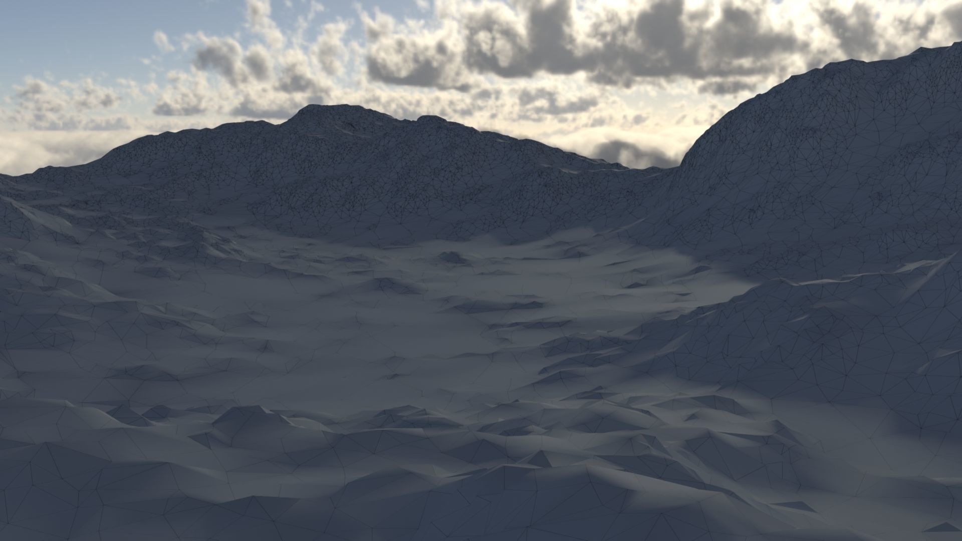 Desert landscape 01 Low-poly 3D model_6