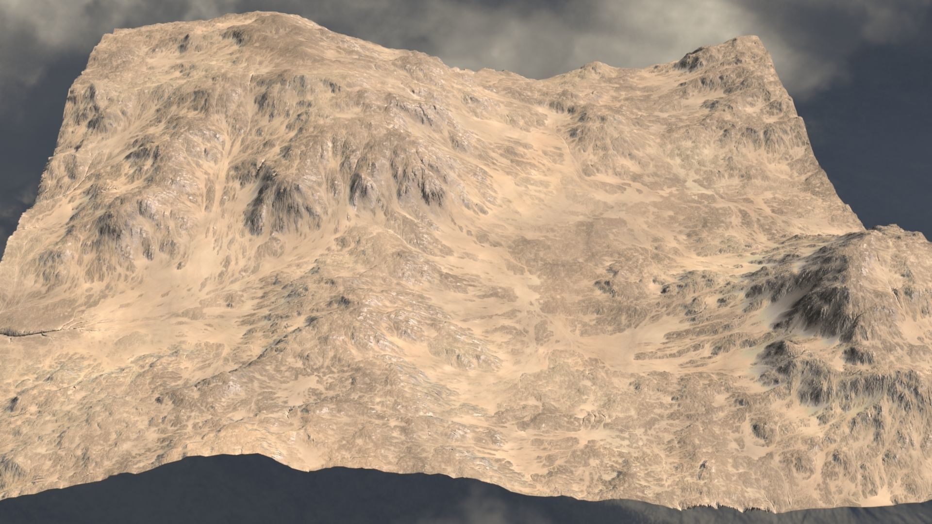 Desert landscape 01 Low-poly 3D model_5