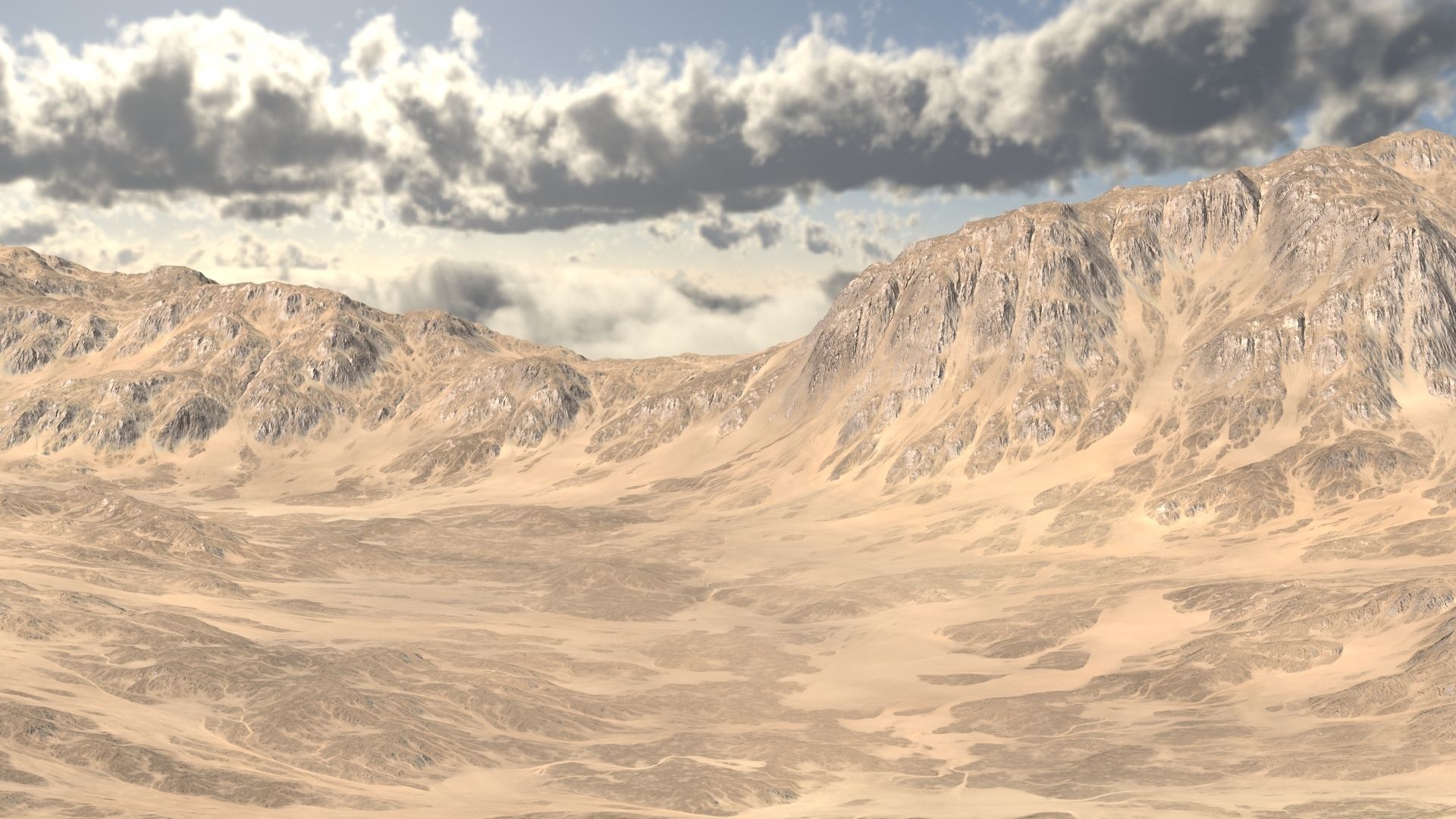 Desert landscape 01 Low-poly 3D model_3