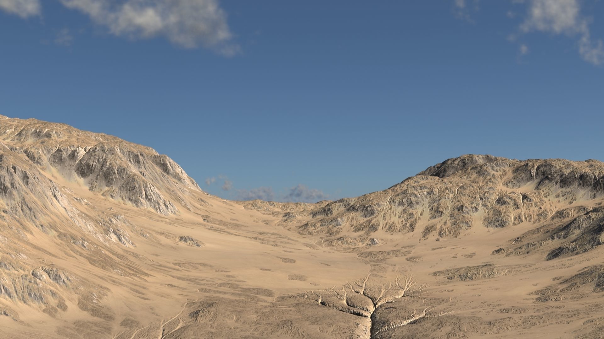 Desert landscape 01 Low-poly 3D model_1