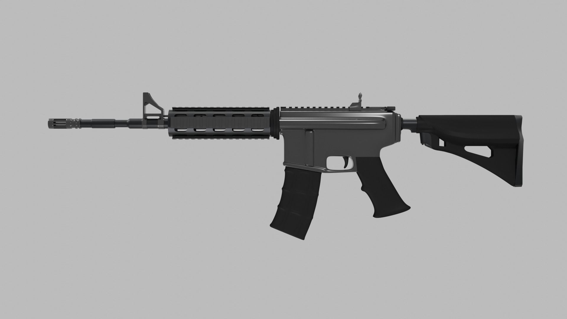 Assault weapon M4A1 Free 3D model_2