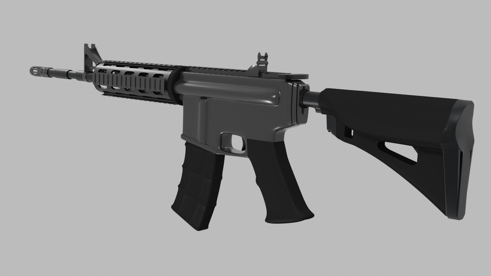 Assault weapon M4A1 Free 3D model_1